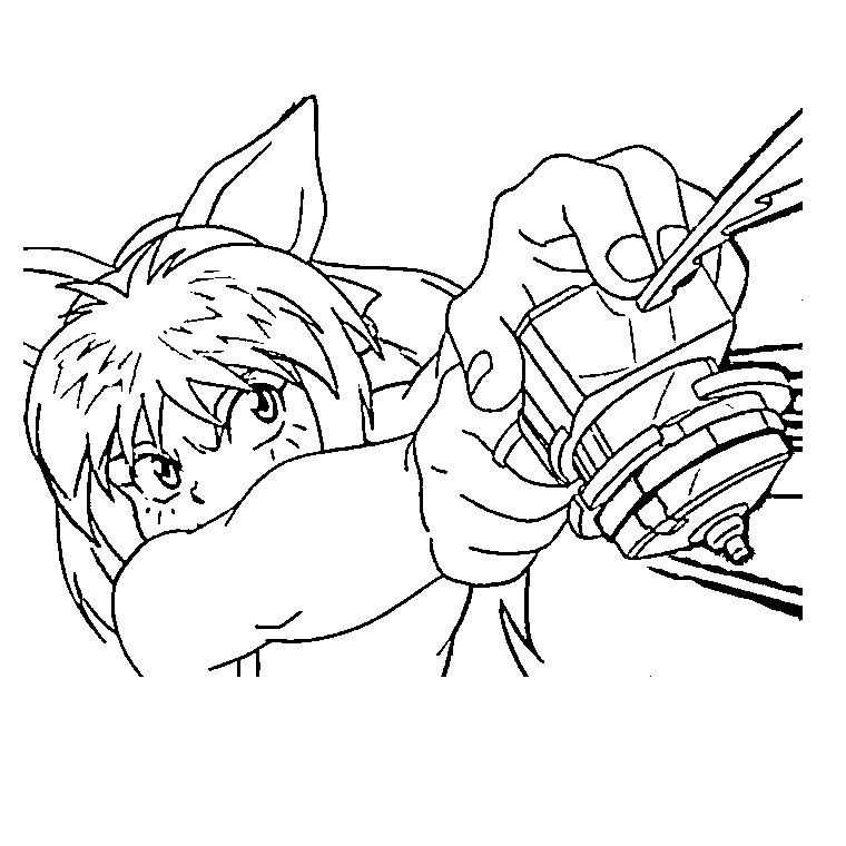 coloriage beyblade emilie lance sa toupie